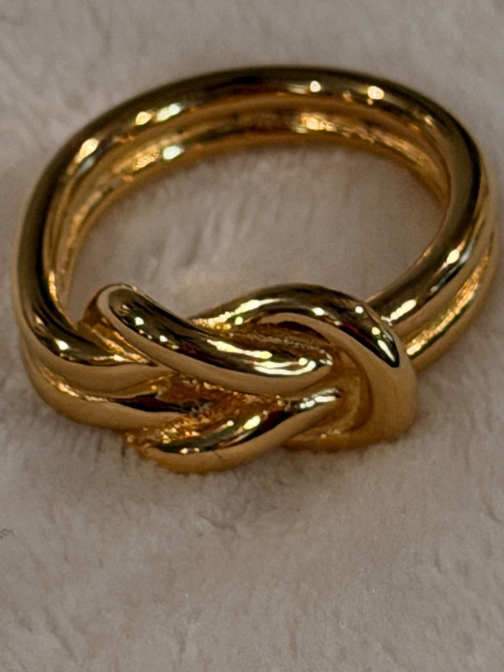 Hermès Knot Ring Gold Tone Statement Ring Size 9.5 10 Designer Jewelry